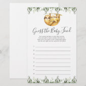 Sloth Baby shower raadt het Baby-voedselspel (Voorkant / Achterkant)