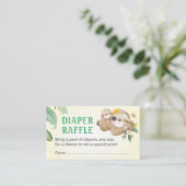 Sloth Baby shower Sprinkle Luier Raffle Ticket Informatiekaartje (Staand voorkant)