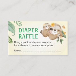 Sloth Baby shower Sprinkle Luier Raffle Ticket Informatiekaartje