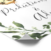 Sloth Baby shower voorspellingen en advies teken Poster (Hoek)