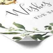 Sloth Baby shower wensen voor Baby sign Poster (Hoek)