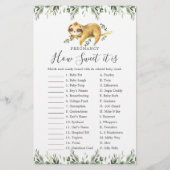 Sloth Baby shower Zwangerschap Hoe lief het is spe (Voorkant)