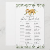 Sloth Baby shower Zwangerschap Hoe lief het is spe (Voorkant / Achterkant)