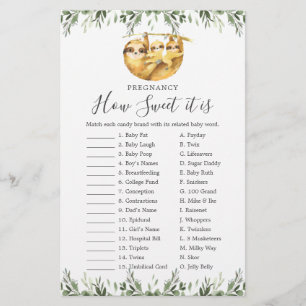 Sloth Baby shower Zwangerschap Hoe lief het is spe