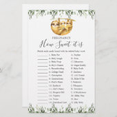 Sloth Baby shower Zwangerschap Hoe lief het is spe (Voorkant / Achterkant)