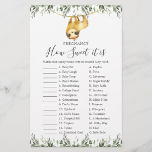 Sloth Baby shower Zwangerschap Hoe lief het is spe