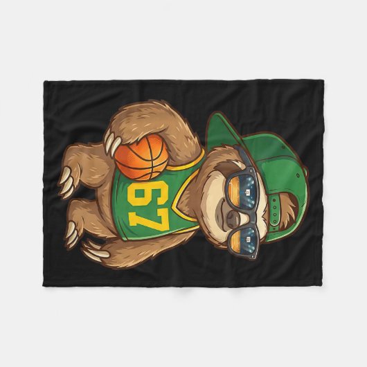 Sloth Basketball 67 Gen Alpha Slang Srts Men Boys  Fleece Deken (Voorkant (Horizontaal))