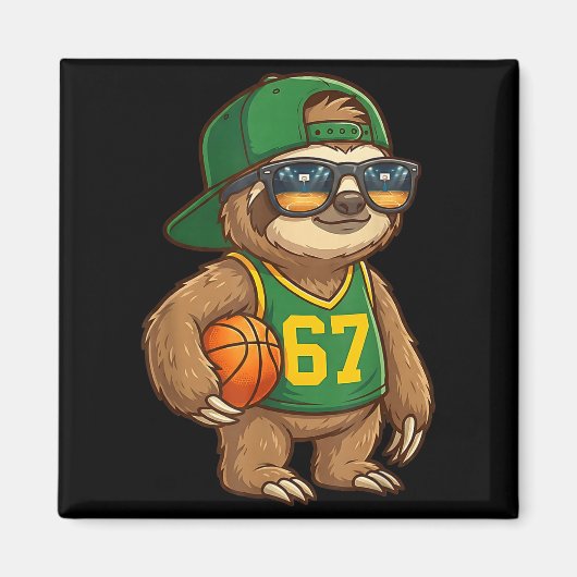 Sloth Basketball 67 Gen Alpha Slang Srts Men Boys  Magneet (Voorkant)