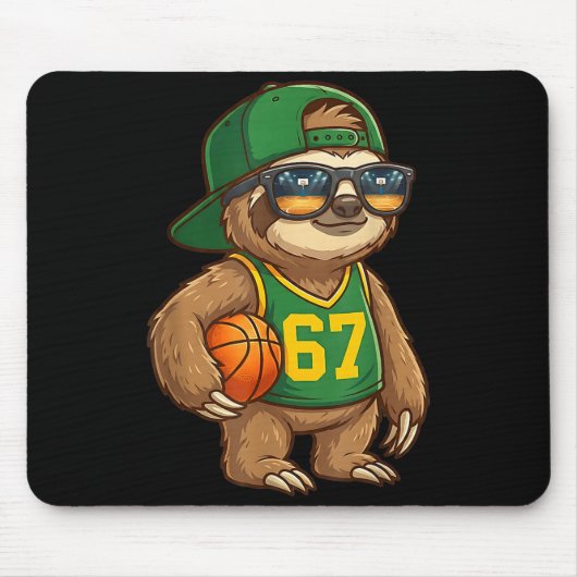 Sloth Basketball 67 Gen Alpha Slang Srts Men Boys  Muismat (Voorkant)