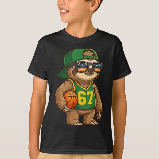 Sloth Basketball 67 Gen Alpha Slang Srts Men Boys  T-shirt (Voorkant)