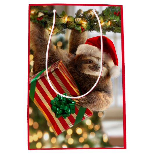 Sloth Bearing Gifts Medium Cadeauzakje (Voorkant)