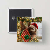 Sloth Bearing Gifts Vierkante Button 5,1 Cm (Voorkant /achterkant)