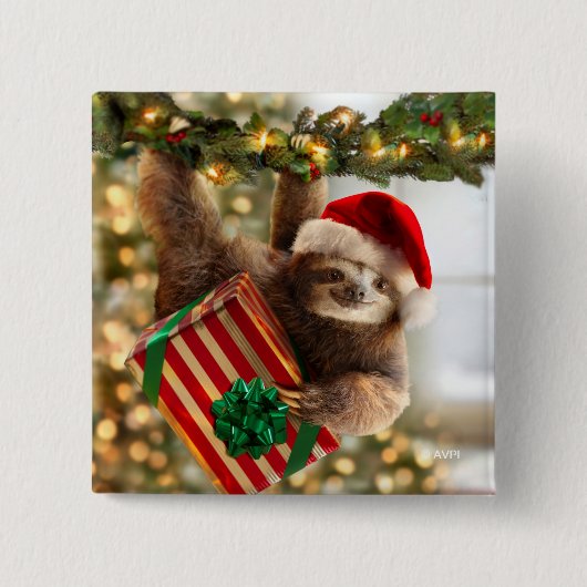 Sloth Bearing Gifts Vierkante Button 5,1 Cm (Voorkant)