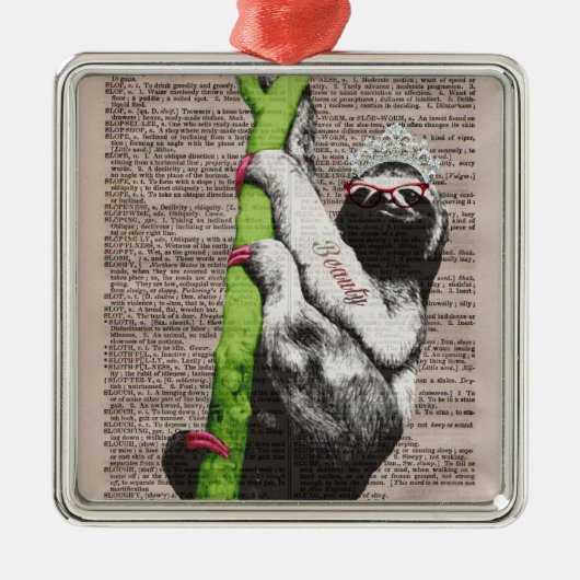 Sloth Beauty Queen Ornament (Voorkant)