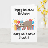 Sloth Belated Birthday Kaart (Gele Bloem)