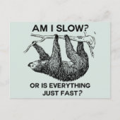 Sloth ben ik traag? Blauw Briefkaart (Voorkant)