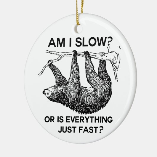 Sloth ben ik traag? keramisch ornament (Links)