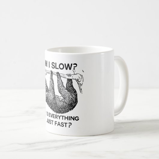 Sloth ben ik traag? koffiemok (Voorkant rechts)