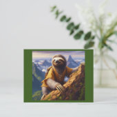 Sloth bergbeklimmen briefkaart (Staand voorkant)