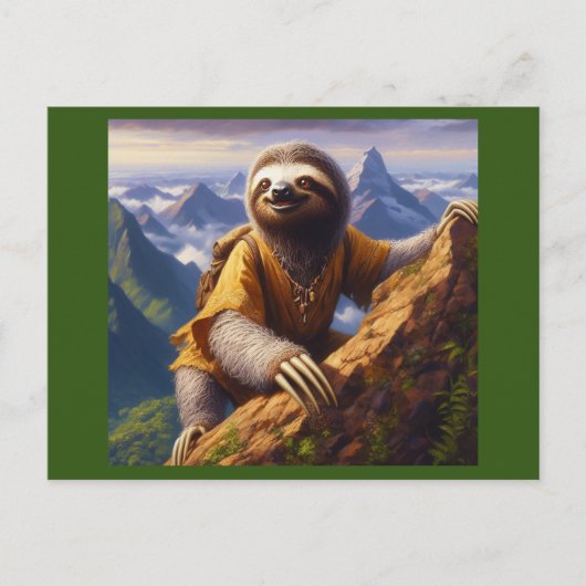 Sloth bergbeklimmen briefkaart (Voorkant)