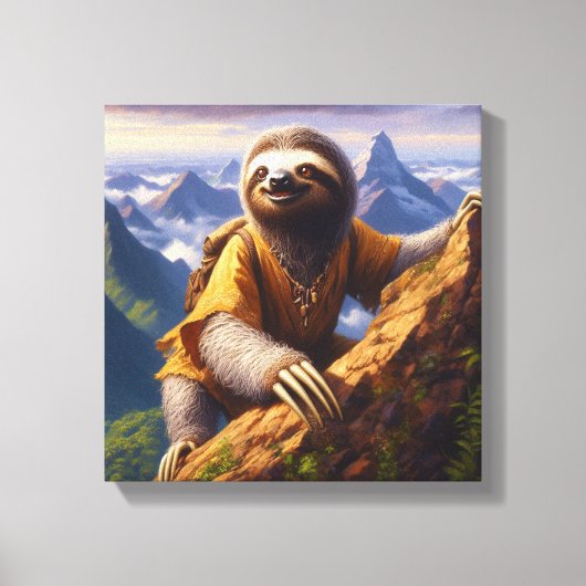 Sloth bergbeklimmen canvas afdruk (Voorkant)