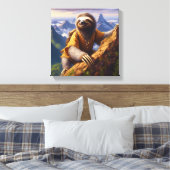 Sloth bergbeklimmen canvas afdruk (Insitu (Slaapkamer))