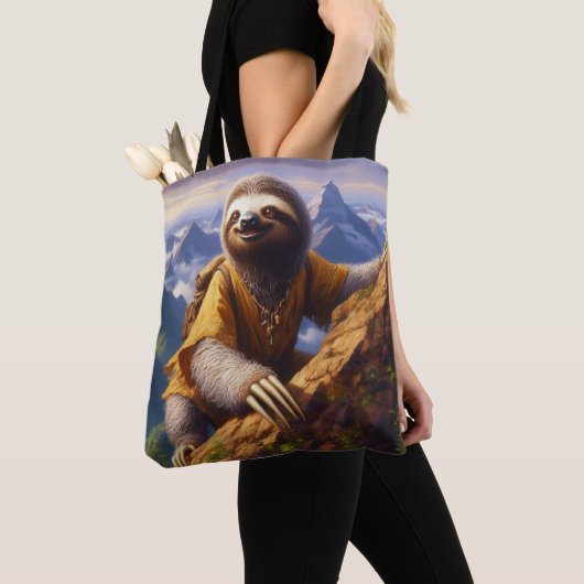 Sloth bergbeklimmen tote bag (Dichtbij)
