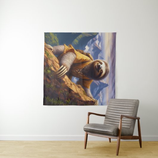Sloth bergbeklimmen wandkleed (In Situ (horizontaal))