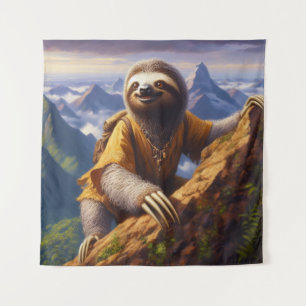 Sloth bergbeklimmen wandkleed
