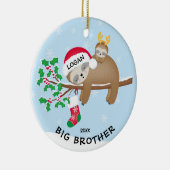 Sloth Big Brother kerstversiering Keramisch Ornament (Rechts)