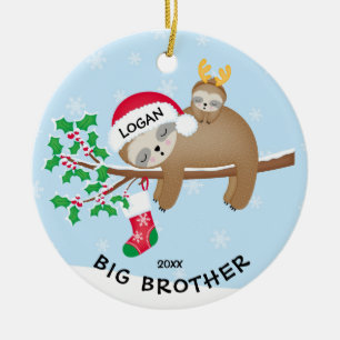 Sloth Big Brother kerstversiering Keramisch Ornament