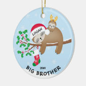 Sloth Big Brother kerstversiering Keramisch Ornament (Links)