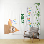 Sloth Birthday Backdrop Personalized Tapestry Wandkleed (In Situ (horizontaal))