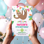 Sloth Birthday Invitation, Sloth Party Invitation Kaart