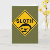 Sloth Birthday Kaart (Gele Bloem)