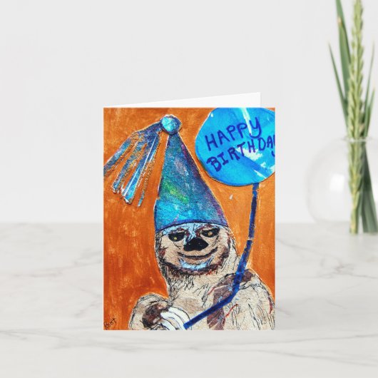 Sloth Birthday Kaart (Voorkant)
