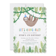 Sloth Birthday Party in Blue and White