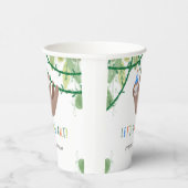 Sloth Birthday Party in Blue and White Papieren Bekers (Rechts)