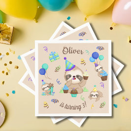 Sloth Birthday Party Servet