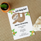 Sloth Birthday Uitnodiging