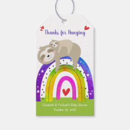 Sloth Boho Rainbow Gender Neutral Cute Baby shower Cadeaulabel