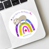 Sloth Boho Rainbow Wees niet gehaast om Schattige Ronde Sticker