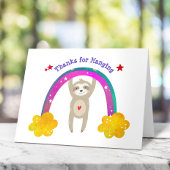 Sloth Boho Rainbow Whimsical Modern Verjaardag Sch Bedankkaart
