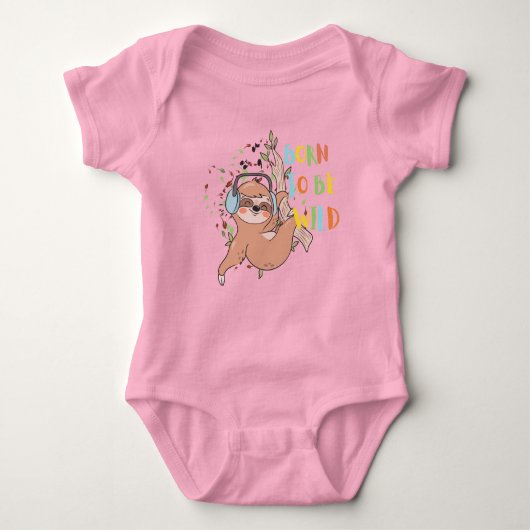 Sloth Born to be Wild baby Bodysuits (Voorkant)