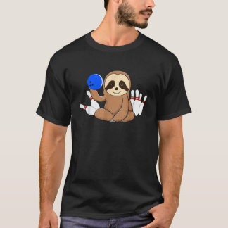 Sloth Bowling Bowl Grappig linkshandig T-shirt