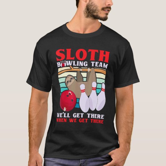 Sloth Bowling Team Lazy Bowler Bowling Kinder Mann T-shirt (Voorkant)