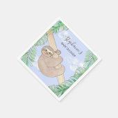 Sloth Boy Blue Baby shower Servet (Hoek)