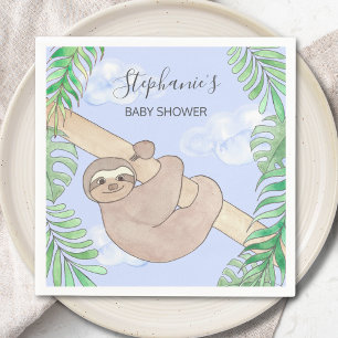 Sloth Boy Blue Baby shower Servet