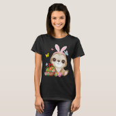Sloth Bunny Easter Eggs Hunting Rabbit Sloth Happy T-shirt (Voorkant volledig)