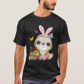 Sloth Bunny Easter Eggs Hunting Rabbit Sloth Happy T-shirt (Voorkant)